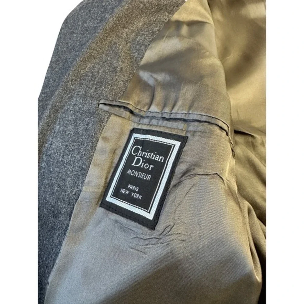 Christian Dior Monsieur‎ Double Breasted Wool Blazer Mens Size 40 Gray Jacket JS
